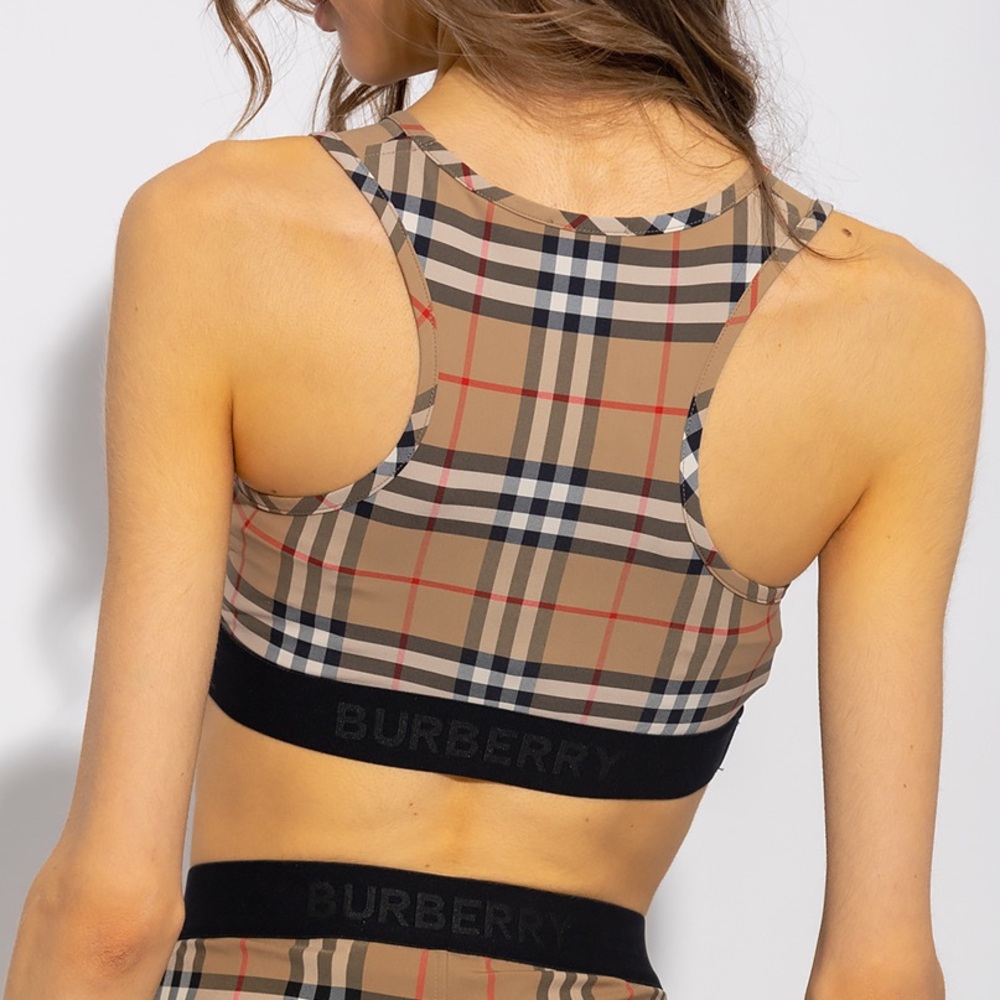 Dalby Check Sports Bra - Archive Beige